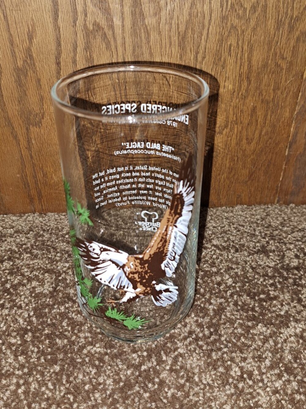 VNTG 1978 Burger Chef "Endangered Species" Collector's Series Glass W/Bald Eagle